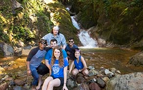 John Atkinson's Environmental Engineering class in Costa Rica at aLas Hornillas Mud Pits and Waterfalls. 