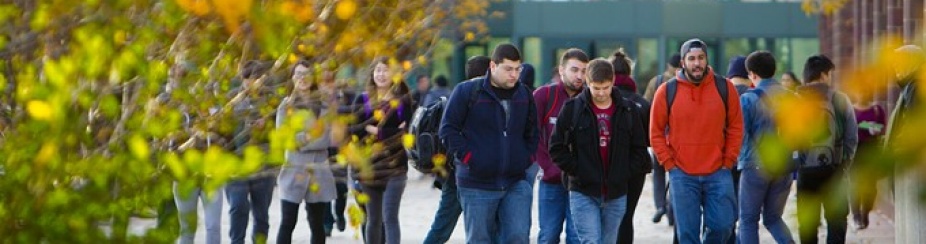 Students walking. 