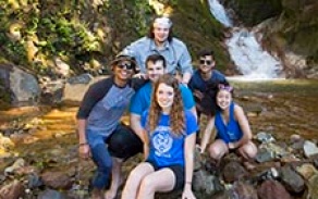 John Atkinson's Environmental Engineering class in Costa Rica at aLas Hornillas Mud Pits and Waterfalls. 